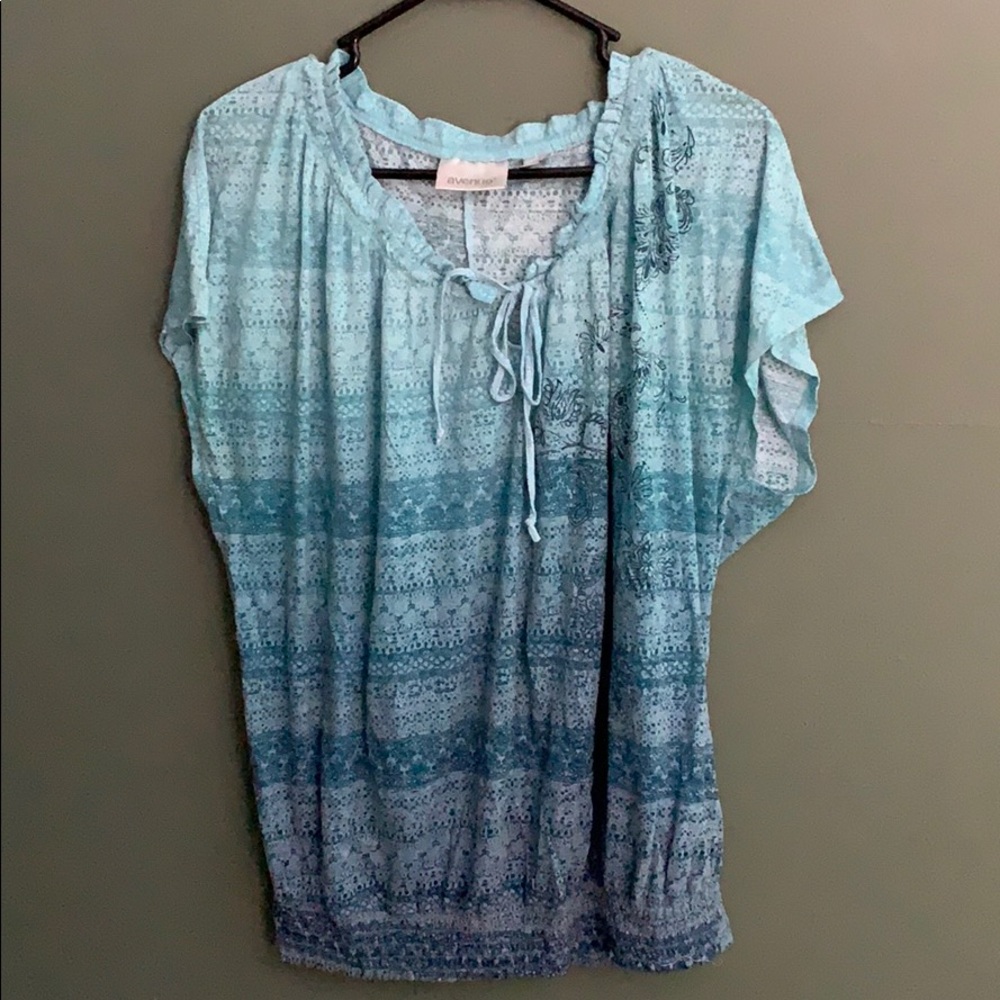 Blue Ombré Blouse Avenue